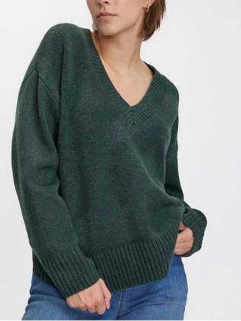 PlushSoft Long-Sleeve V-Neck Sweater